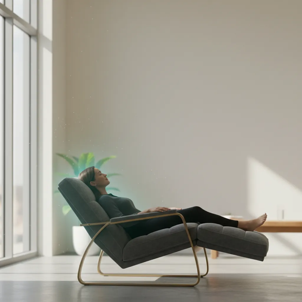 Client relaxing in a recovery session at Finding Nirvana