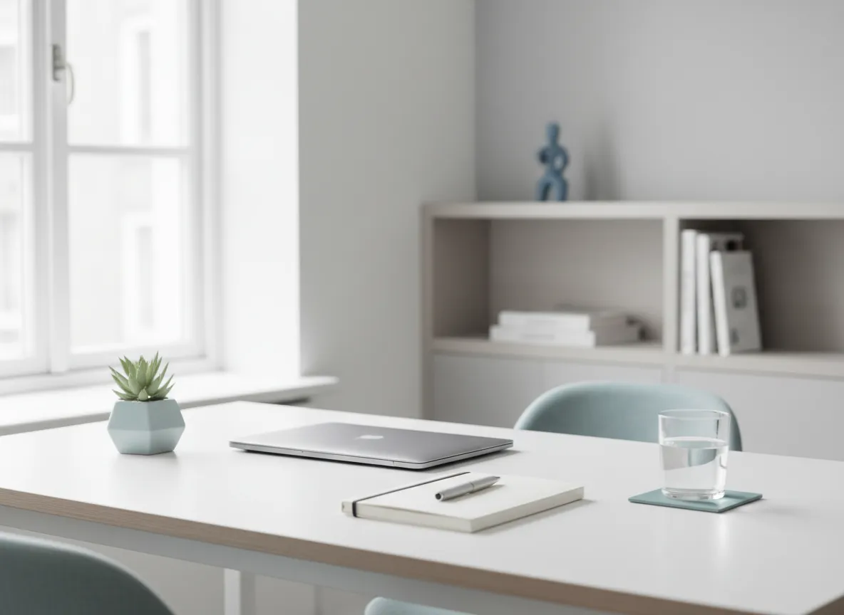 Calm workspace representing balanced productivity