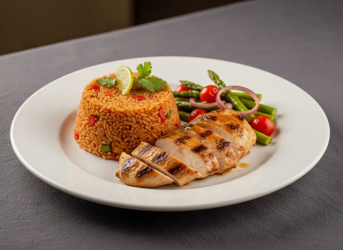 Plated catering meal from 1Luv Foods