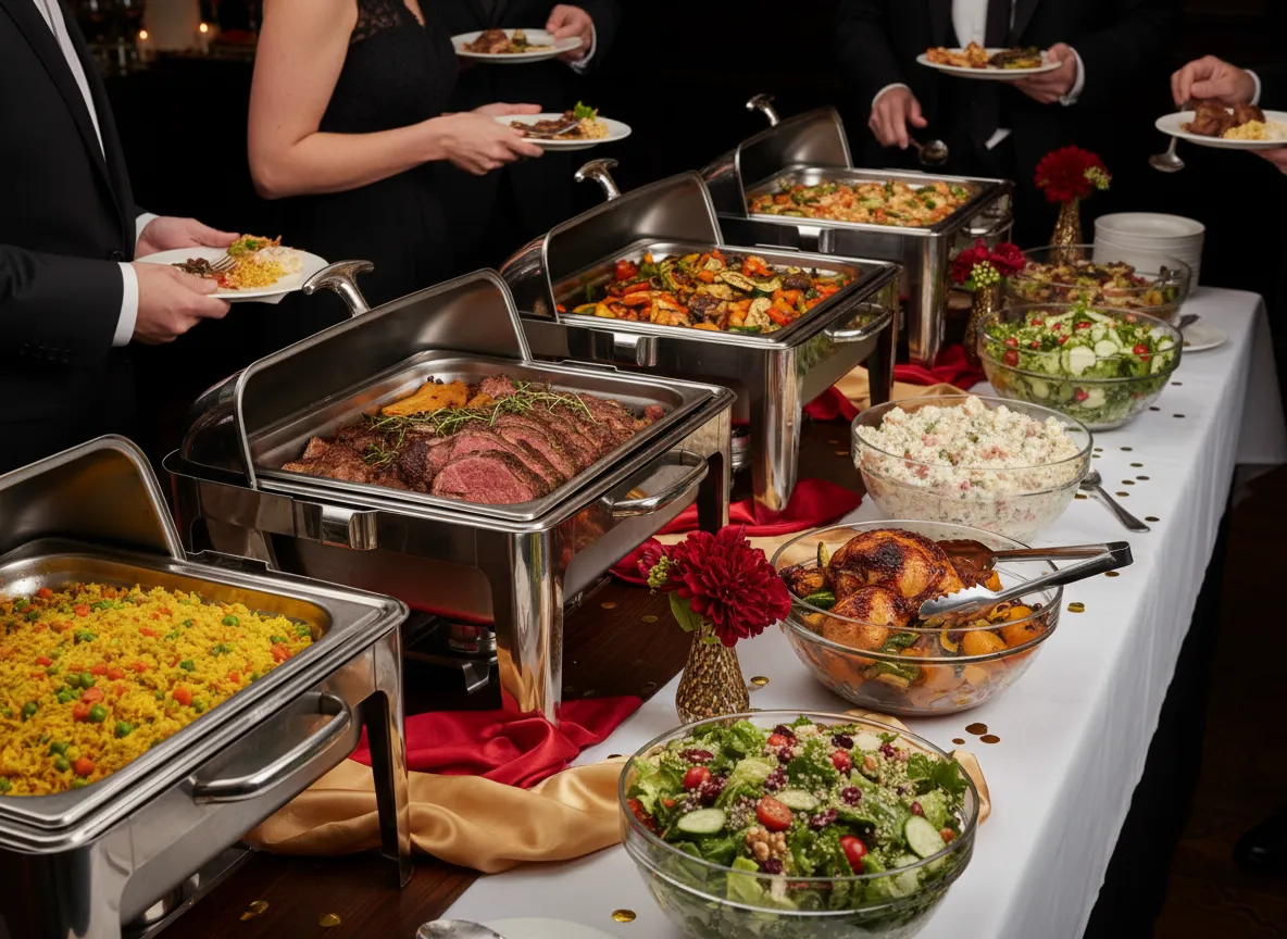 1Luv Foods buffet catering setup