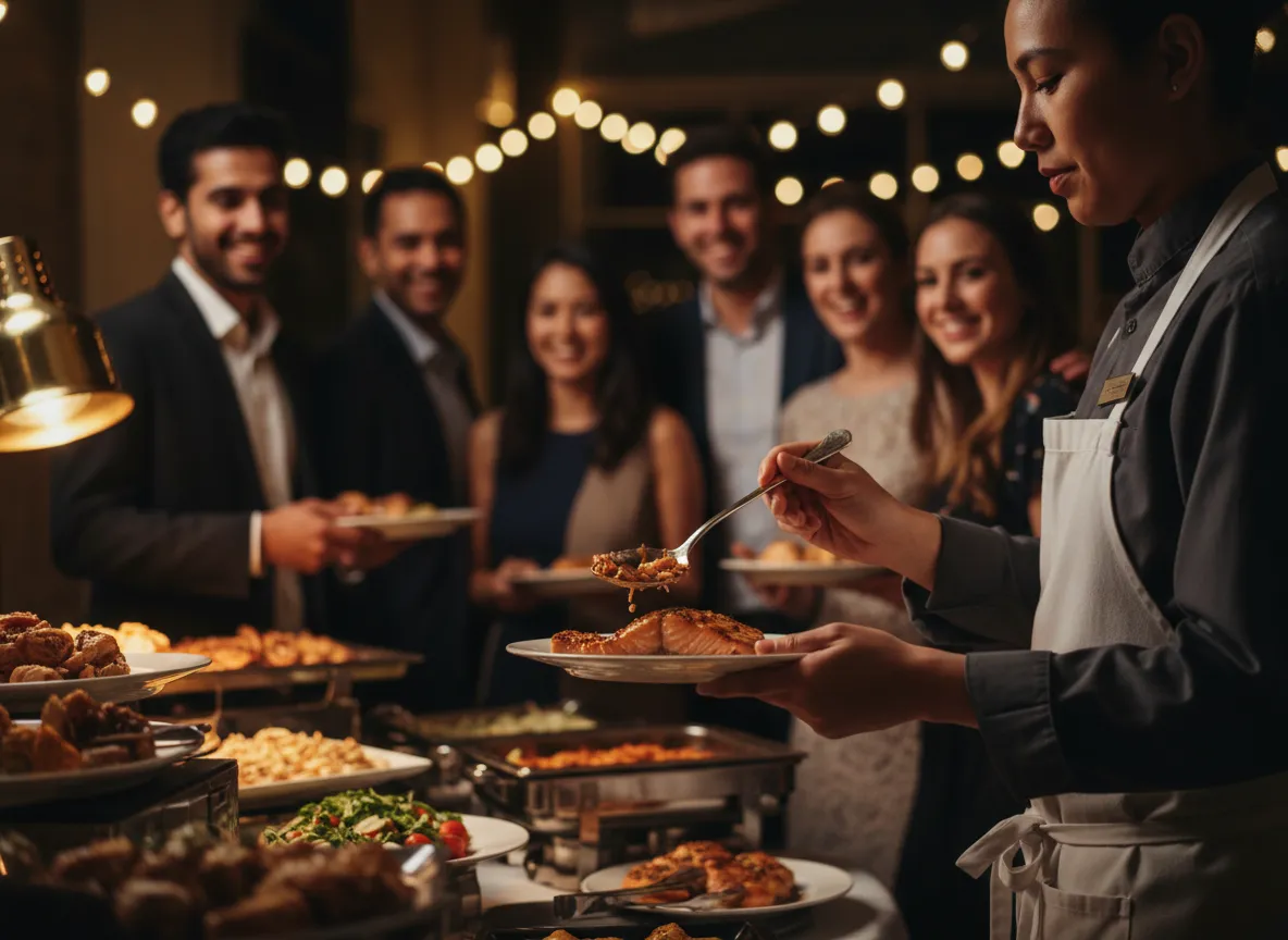 Event serving moments by 1Luv Foods staff