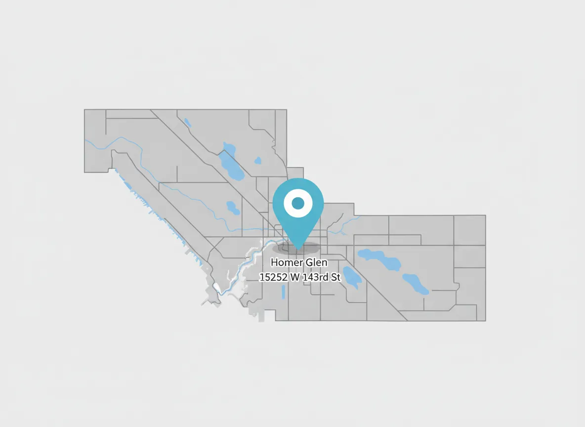 Map placeholder showing office location in Homer Glen, Illinois