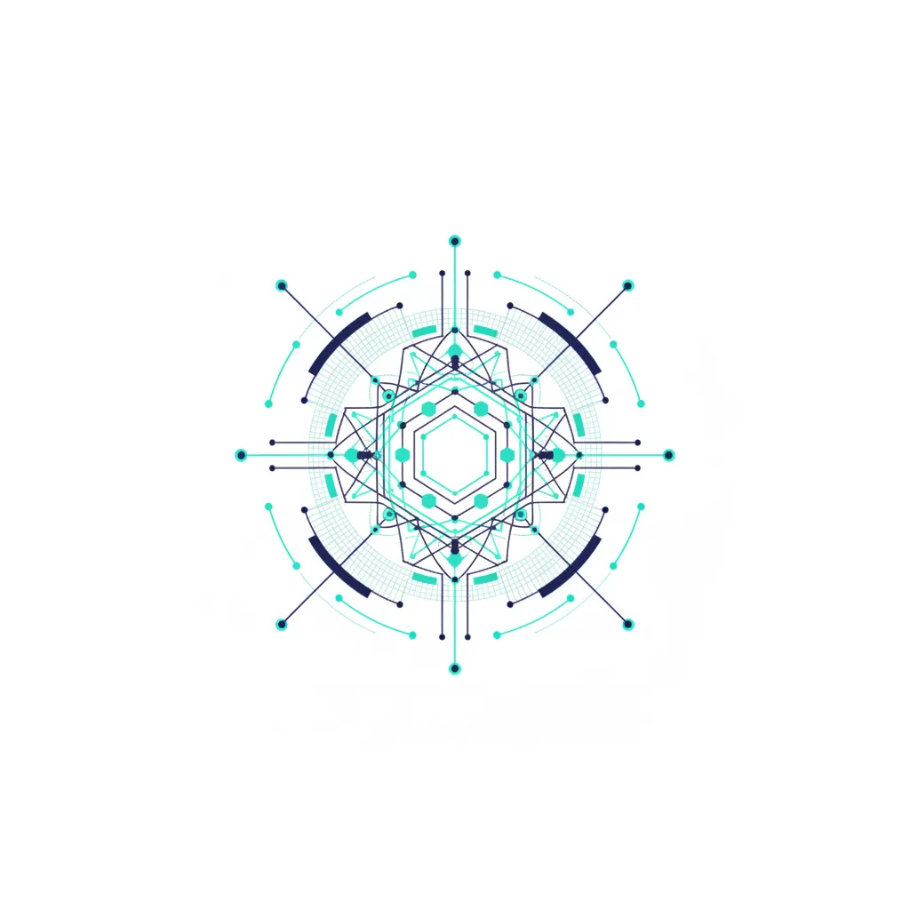 Minimalist abstract algorithmic UI mockup
