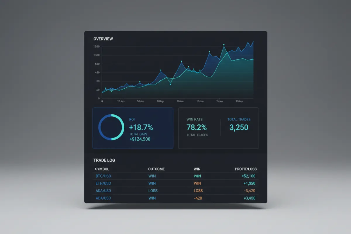 Dashboard showing institutional copy trading performance