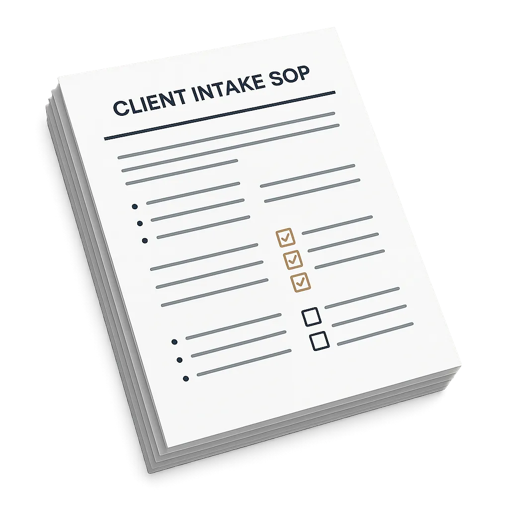 LWG Client Intake SOP Document Preview Stack