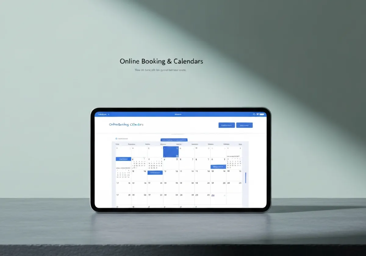 Online Booking and Calendars dashboard