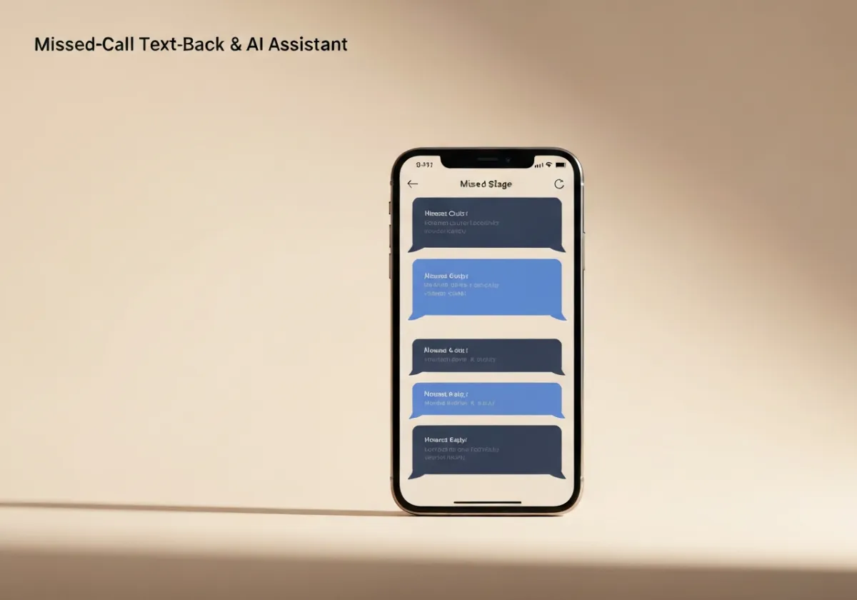 Missed-Call Text-Back and AI Assistant chat interface