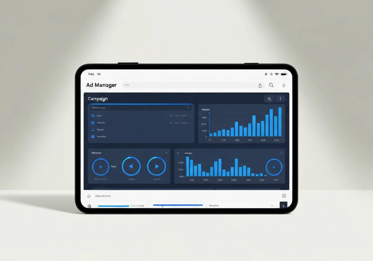 Ad Manager interface for Google and Facebook ads