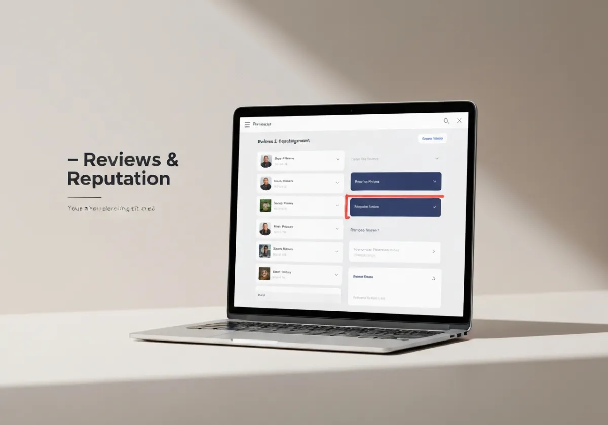 Reviews and Reputation management screen