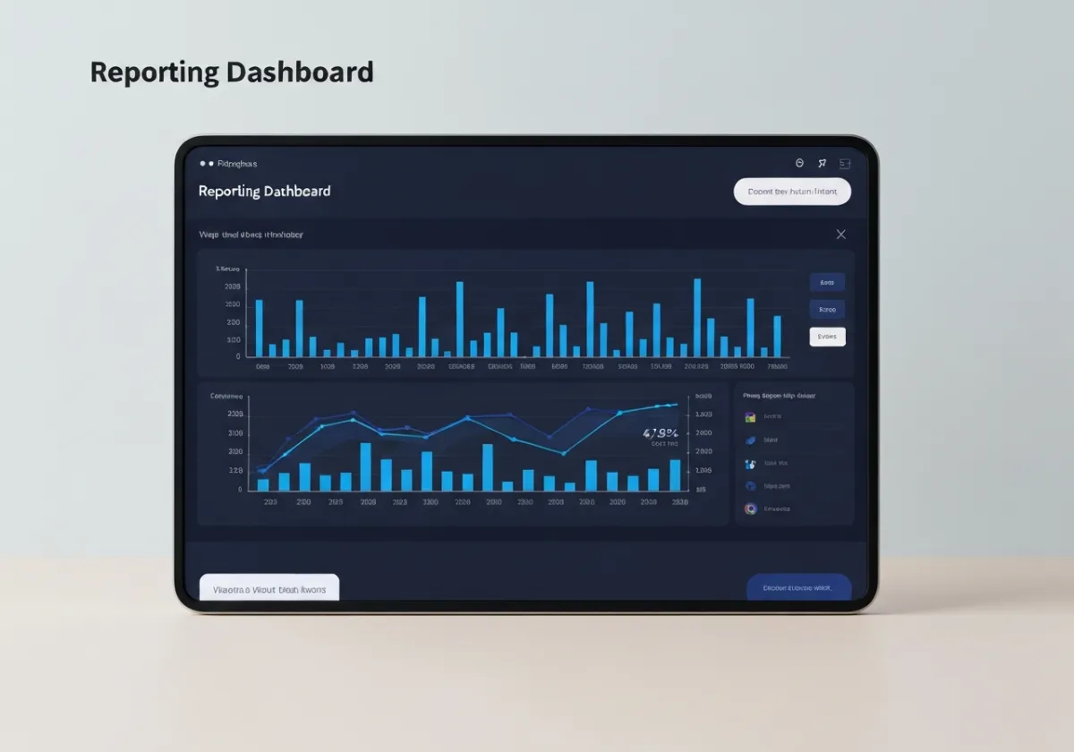 Reporting Dashboard showing key metrics