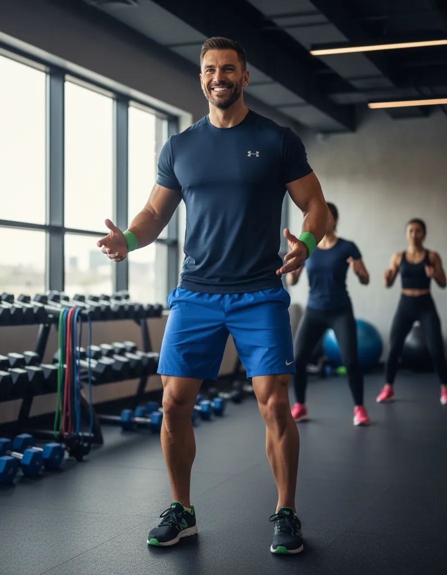 Trainer Michael instructing a 30-minute fitness class
