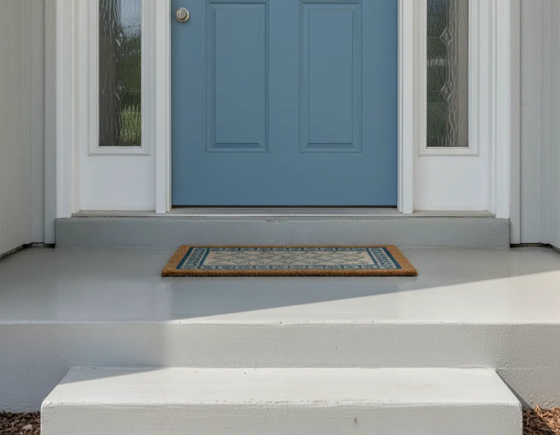 Clean front steps and entryway