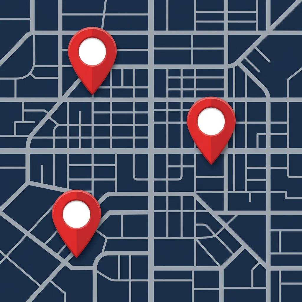 Map showing all three Mega Space storage locations in Bryan Texas