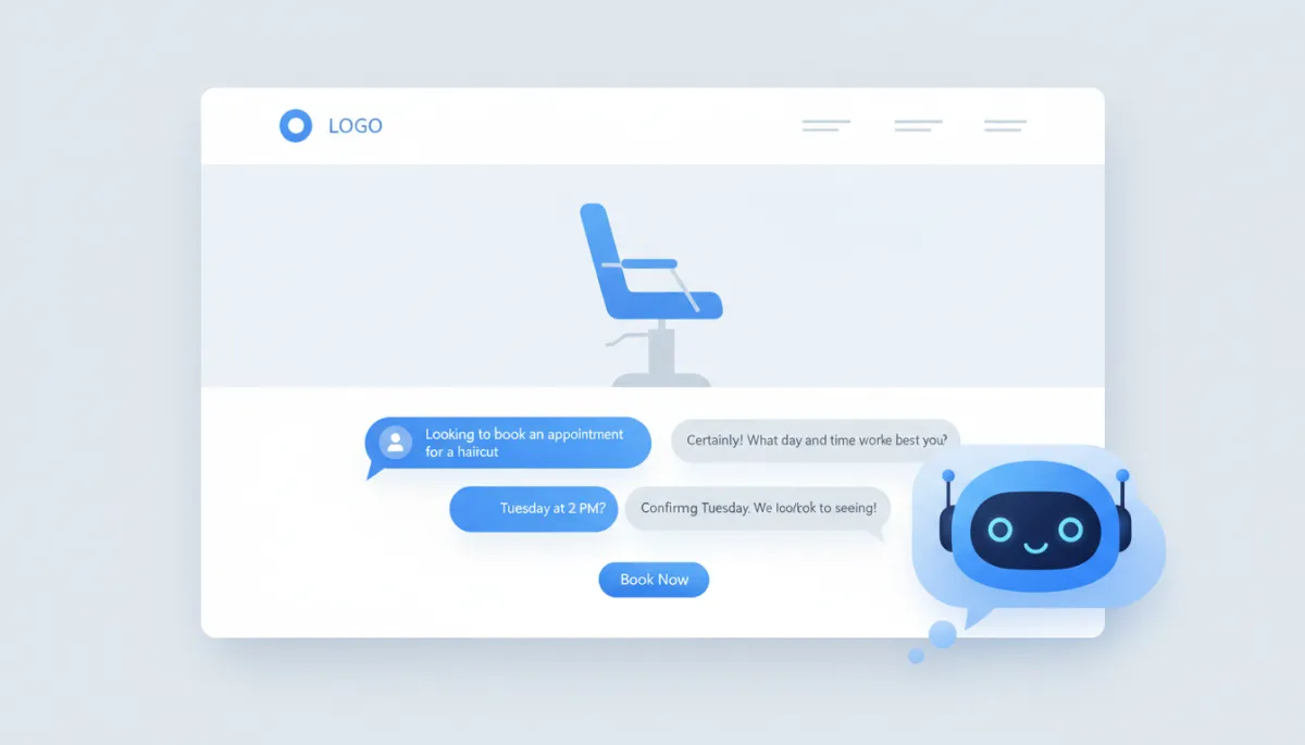 AI chatbot assisting a customer on a small business website