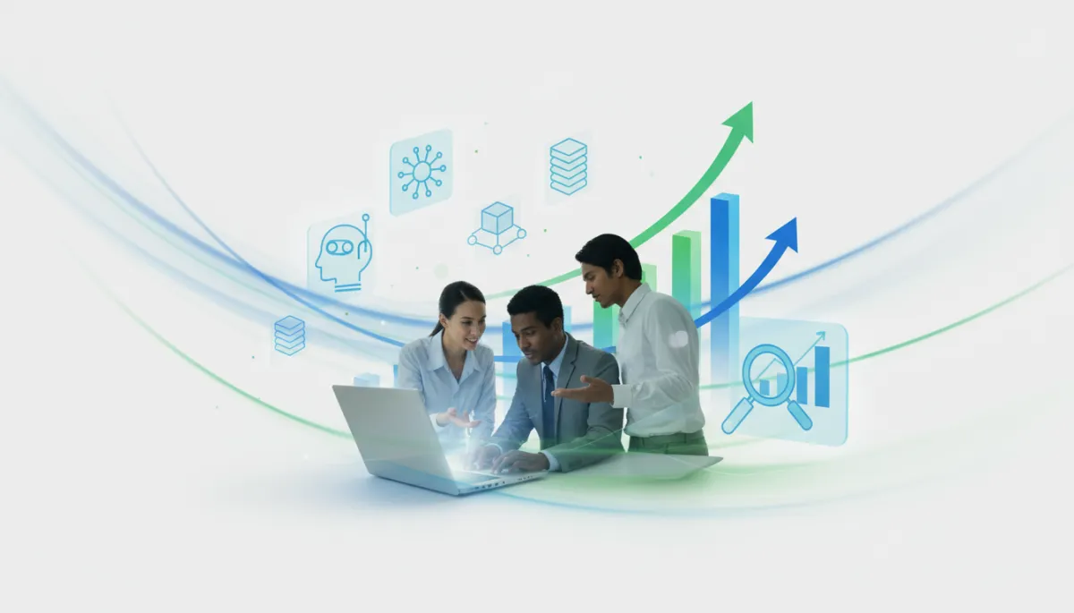 Digital transformation concept with AI and business icons