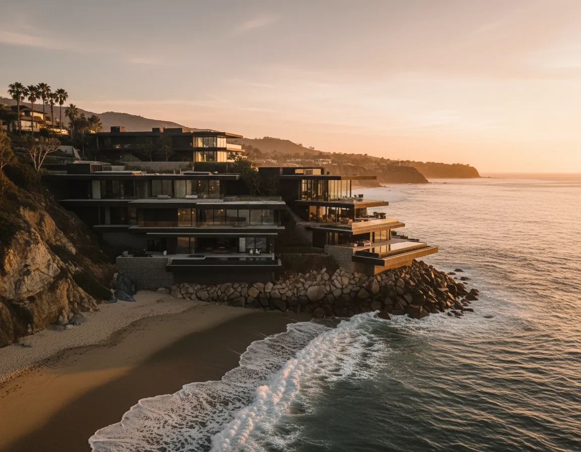 Oceanfront Malibu estate with private beach access