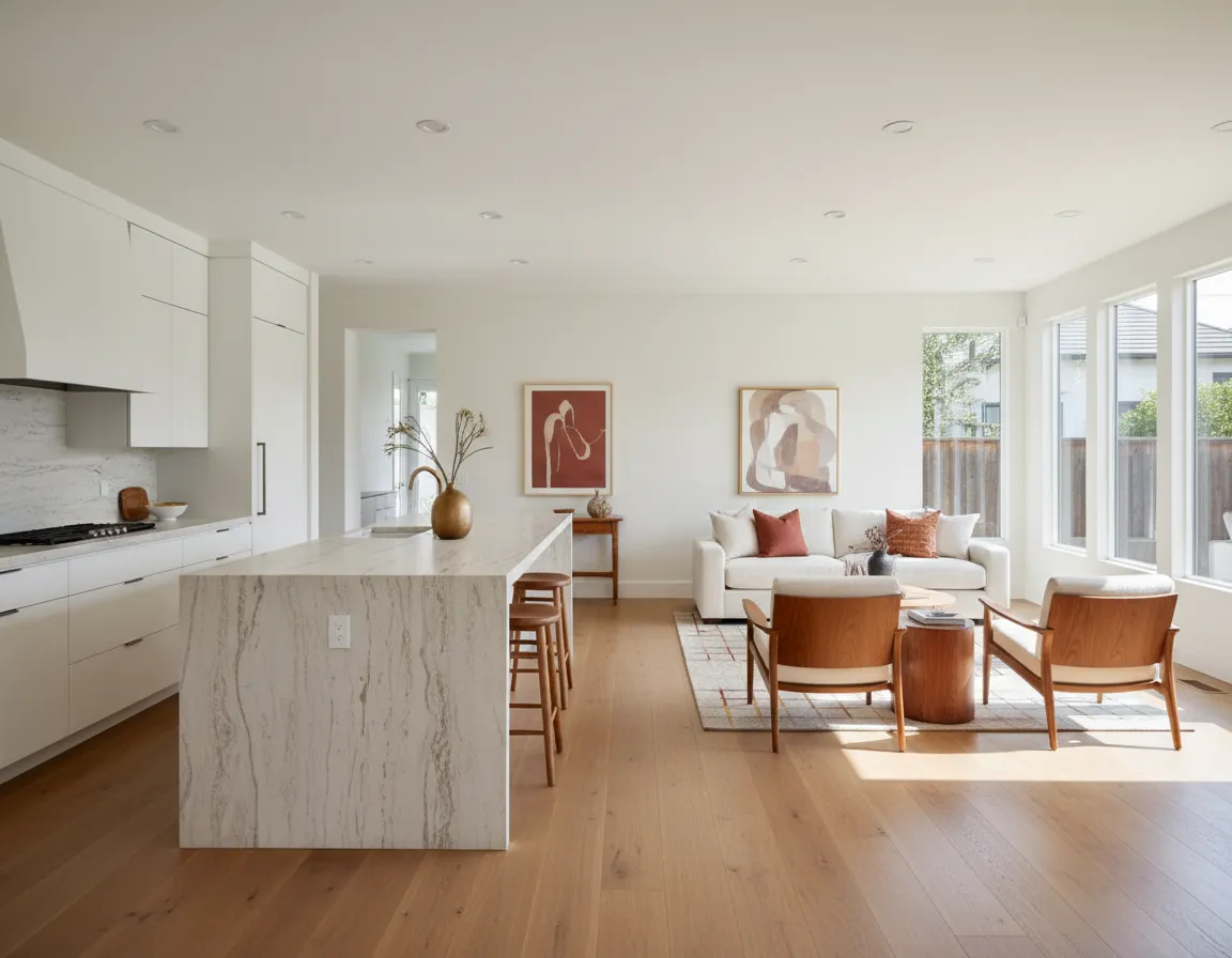 Kitchen and living room remodel by JFD Construction