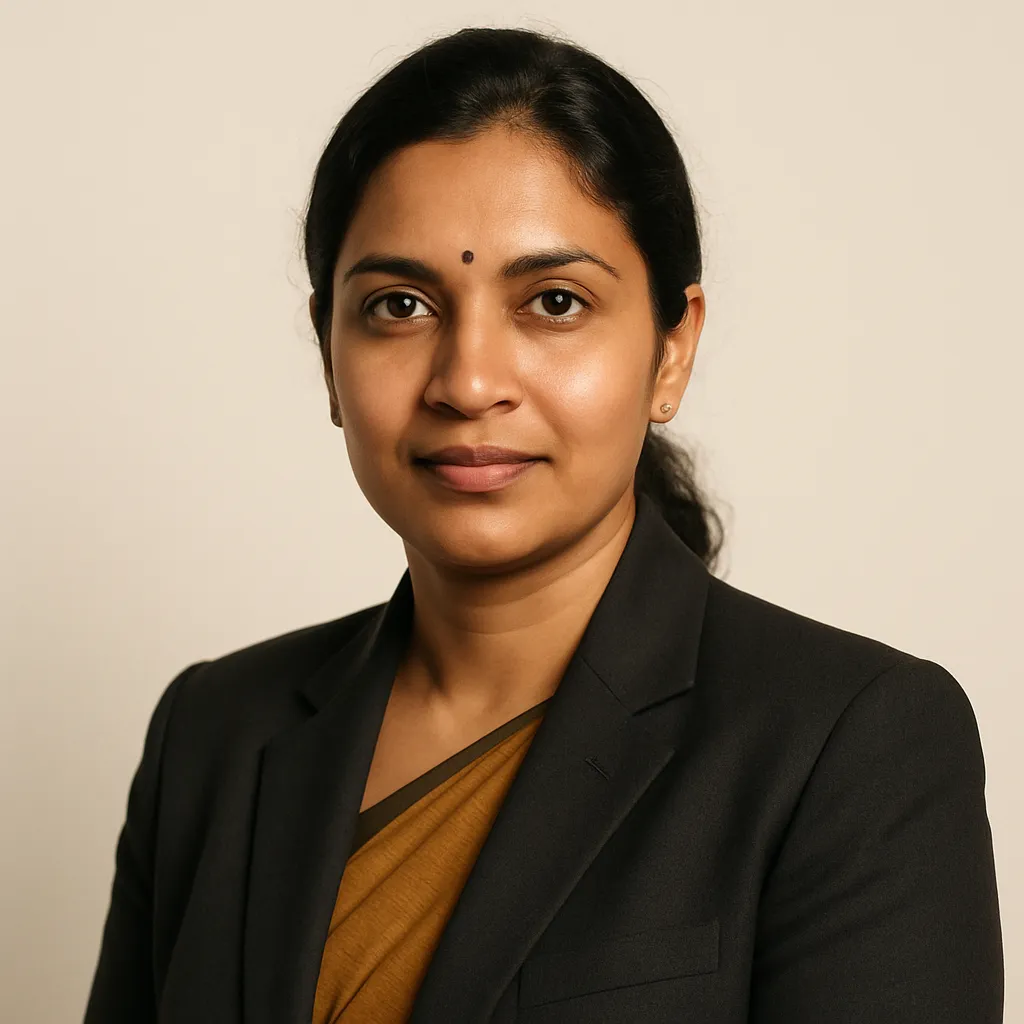 Portrait of Dr. Kavya Iyer, Head of Curriculum