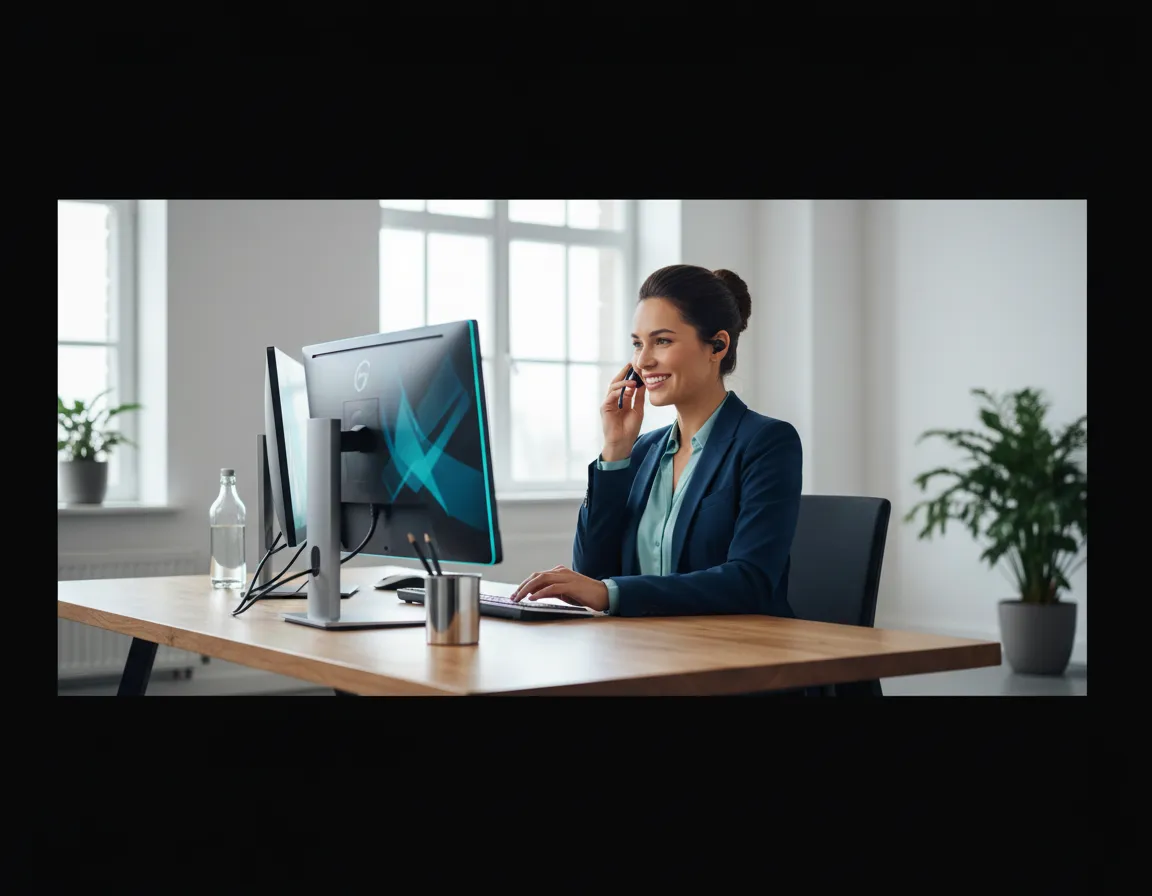 Professional office staff answering customer calls