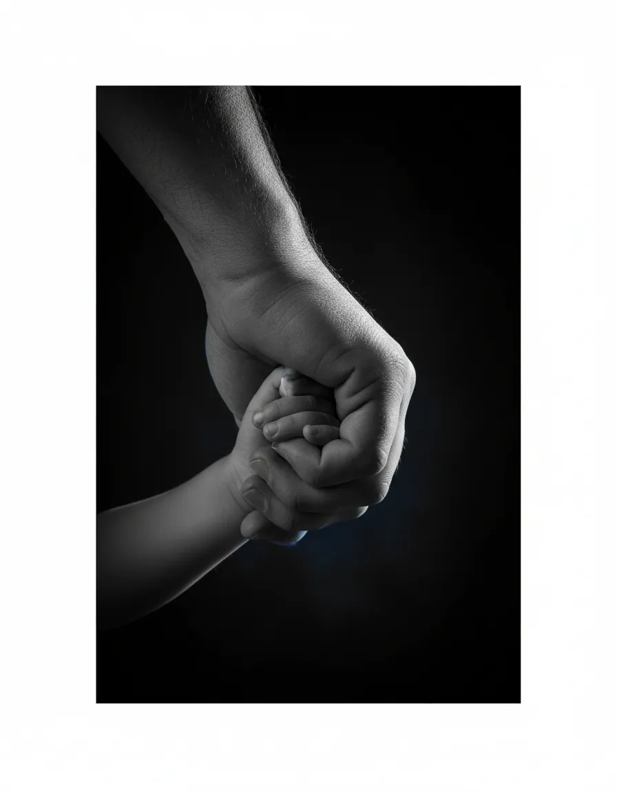 Father holding his child's hand