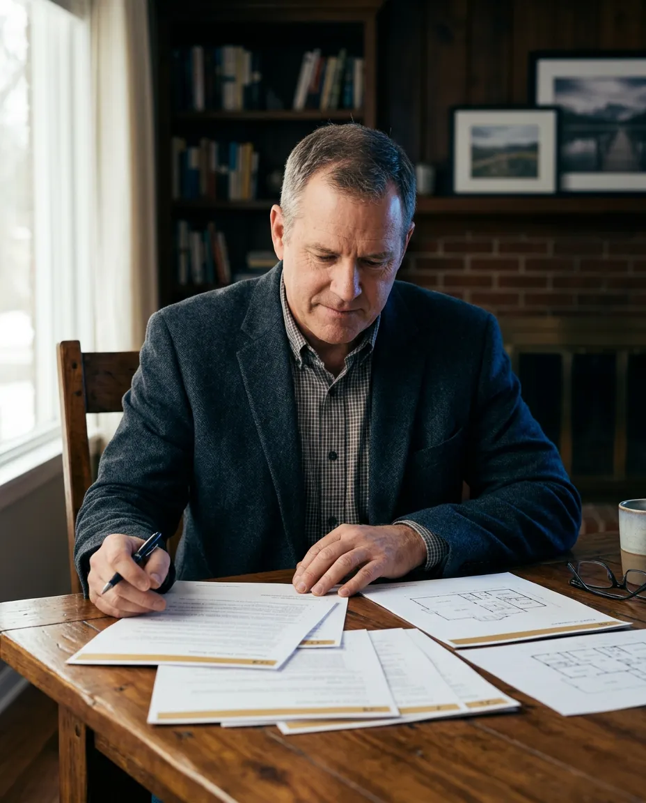 Oklahoma homeowner reviewing real estate documents with clarity and ease