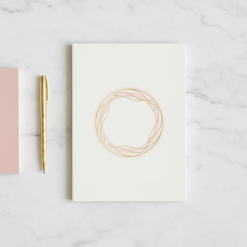 A close-up, modern flat-lay of a beautifully designed eBook cover titled 'The CHOSEN Reset', surrounded by a delicate gold pen and a pink notepad on a white marble surface. The composition is clean and inviting.