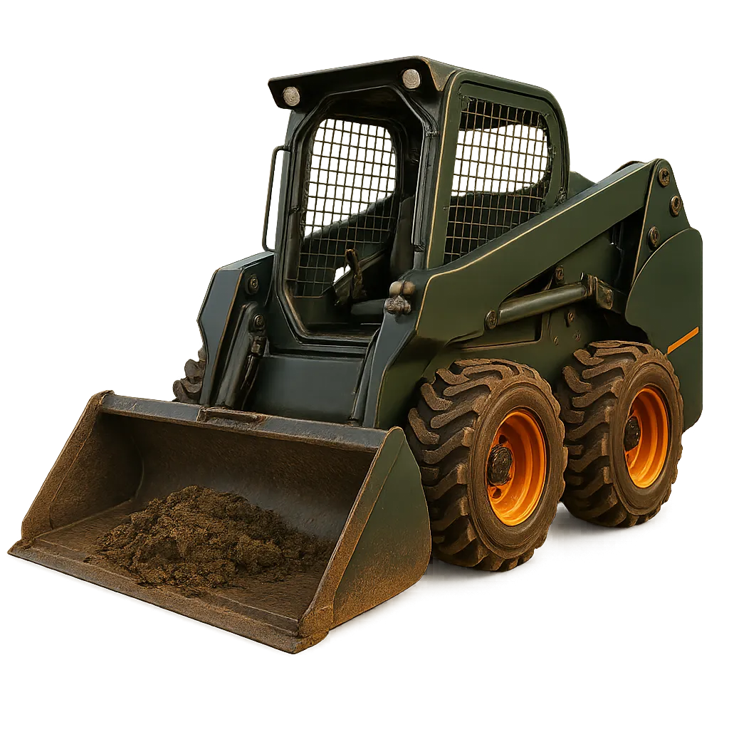 Professional heavy equipment parked on a cleared site by Triple J Dirt Works