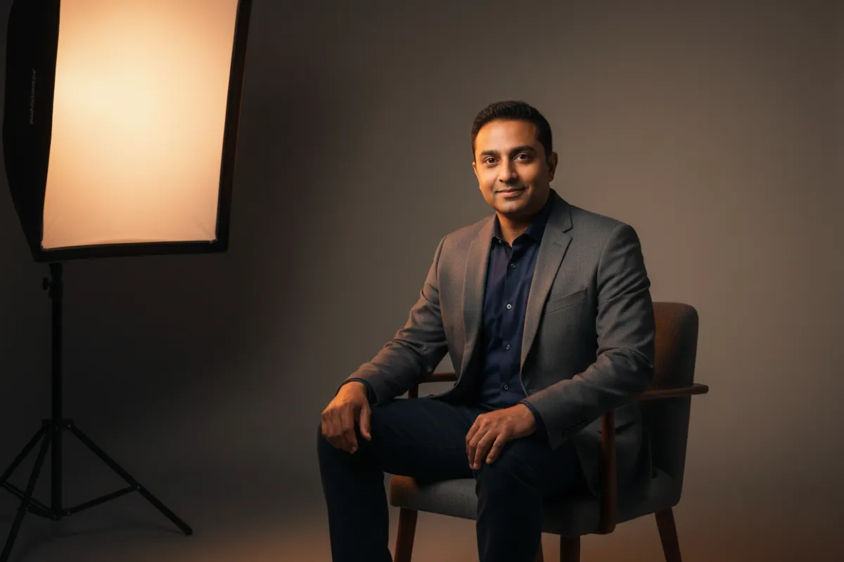 Studio portrait of Jordan Mehta, coach at Crescent Studio