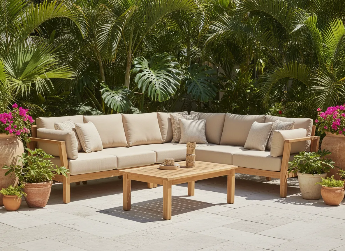 Seccional esquinero beige exterior