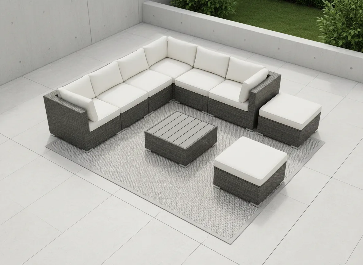 Vista aérea del set de patio