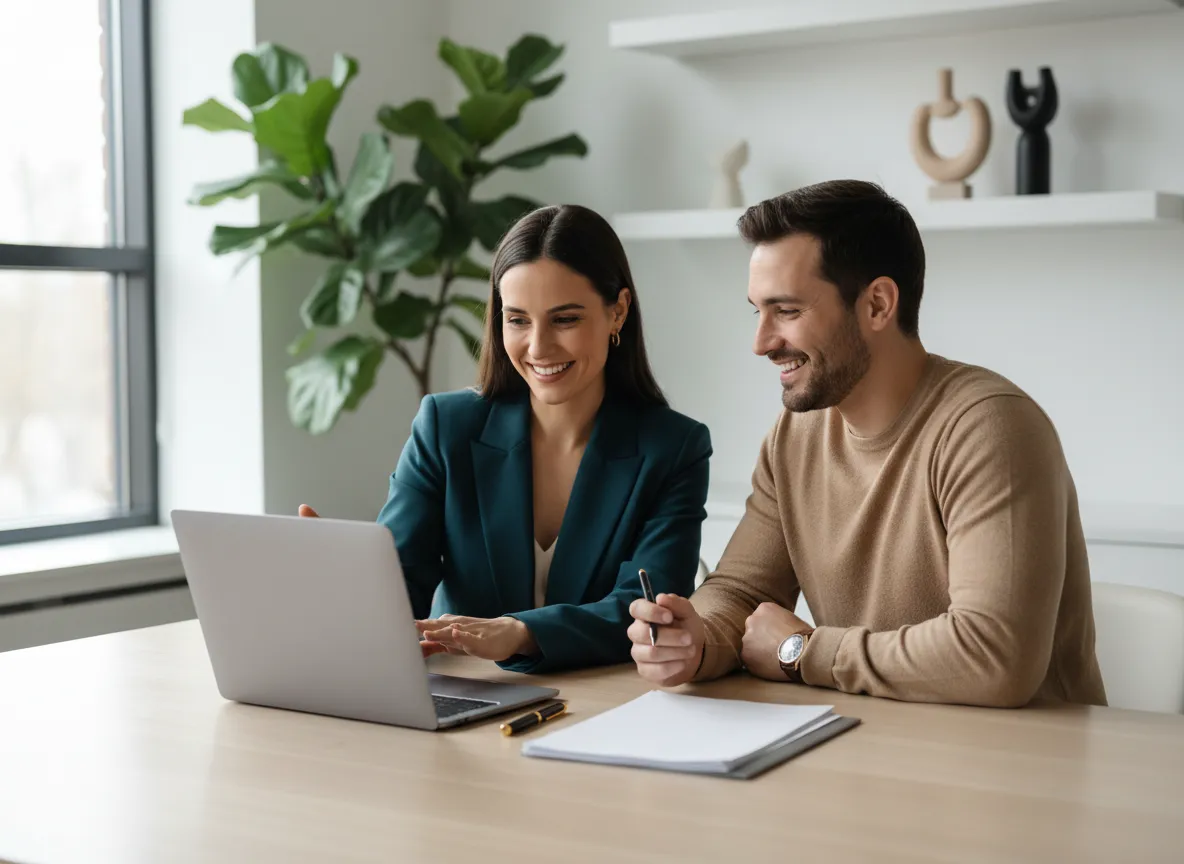 Tax professional consulting a client