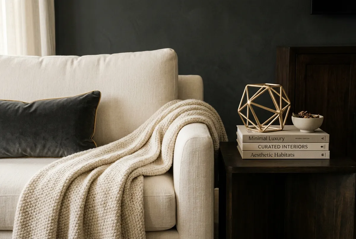 Refined editorial staging and interior curation of an upscale residence