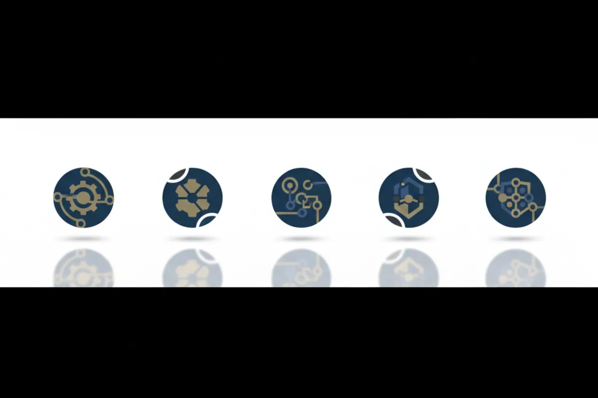 Row of partner tool logo badges on white background