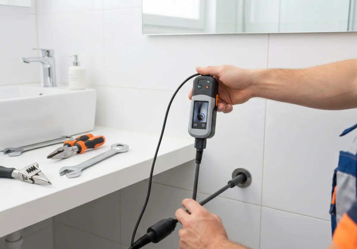 High-tech drain camera inspection