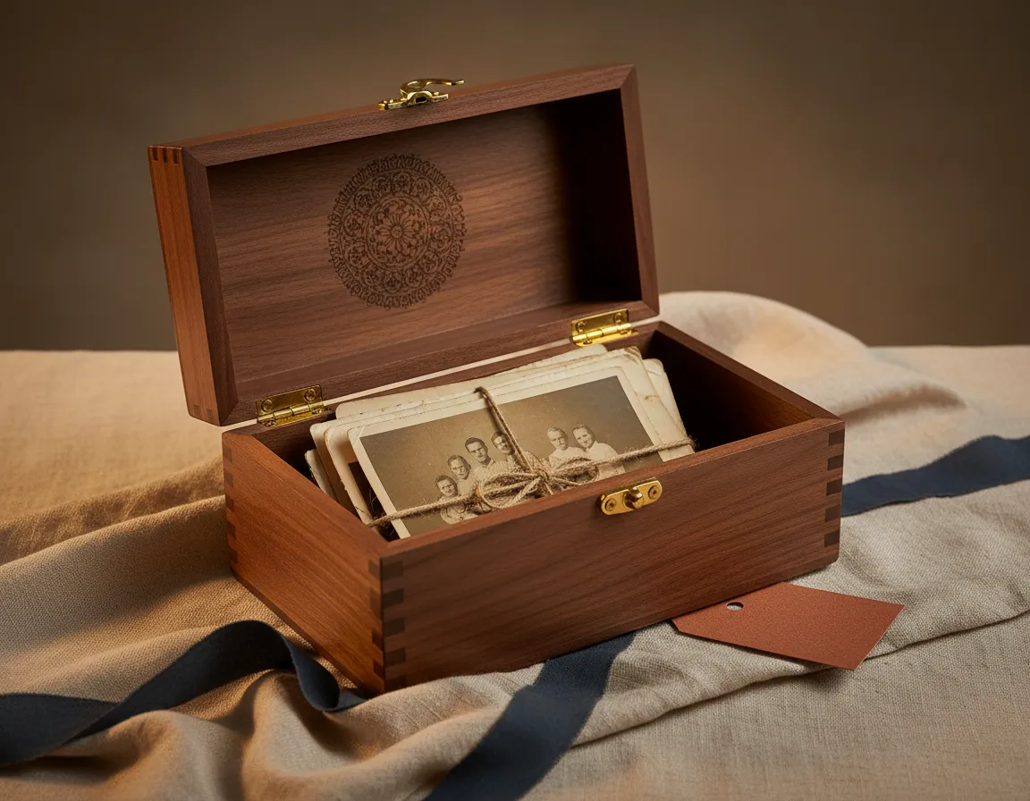 A premium wooden personalized keepsake box
