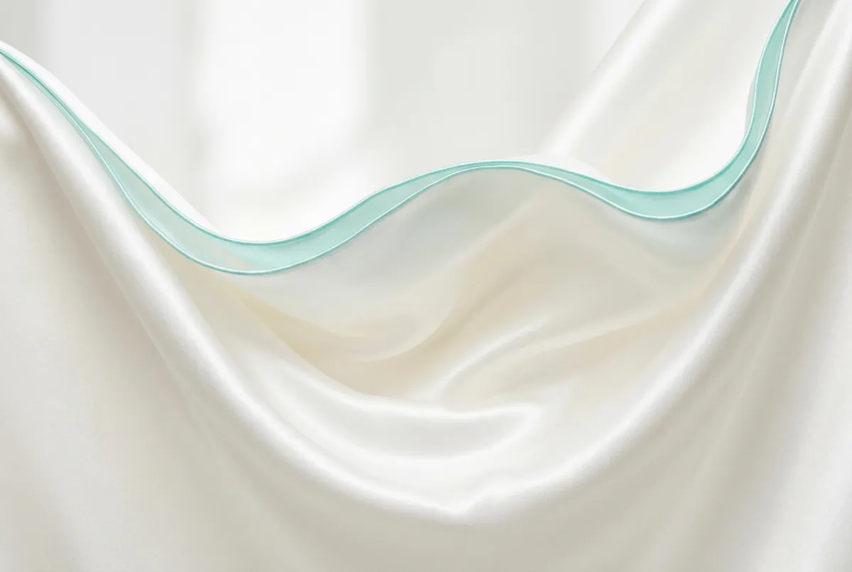 Macro view of woven raw silk and cashmere fibers displaying delicate texture and structural care