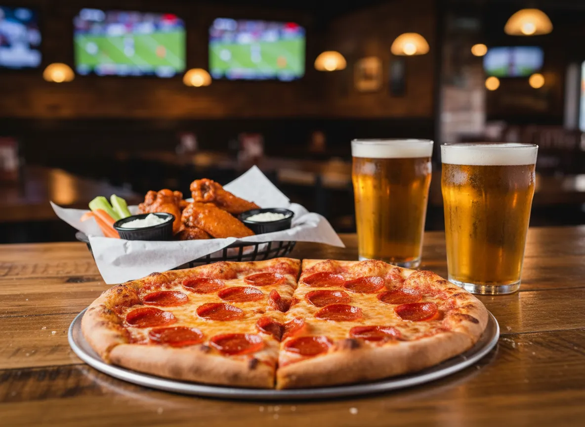 Pizza and beer at a neighborhood spot in Erie PA