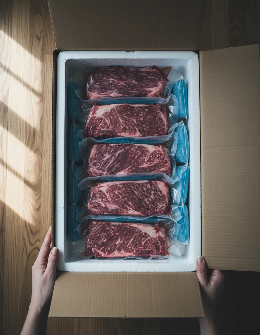 Packaged beef and unboxing moment