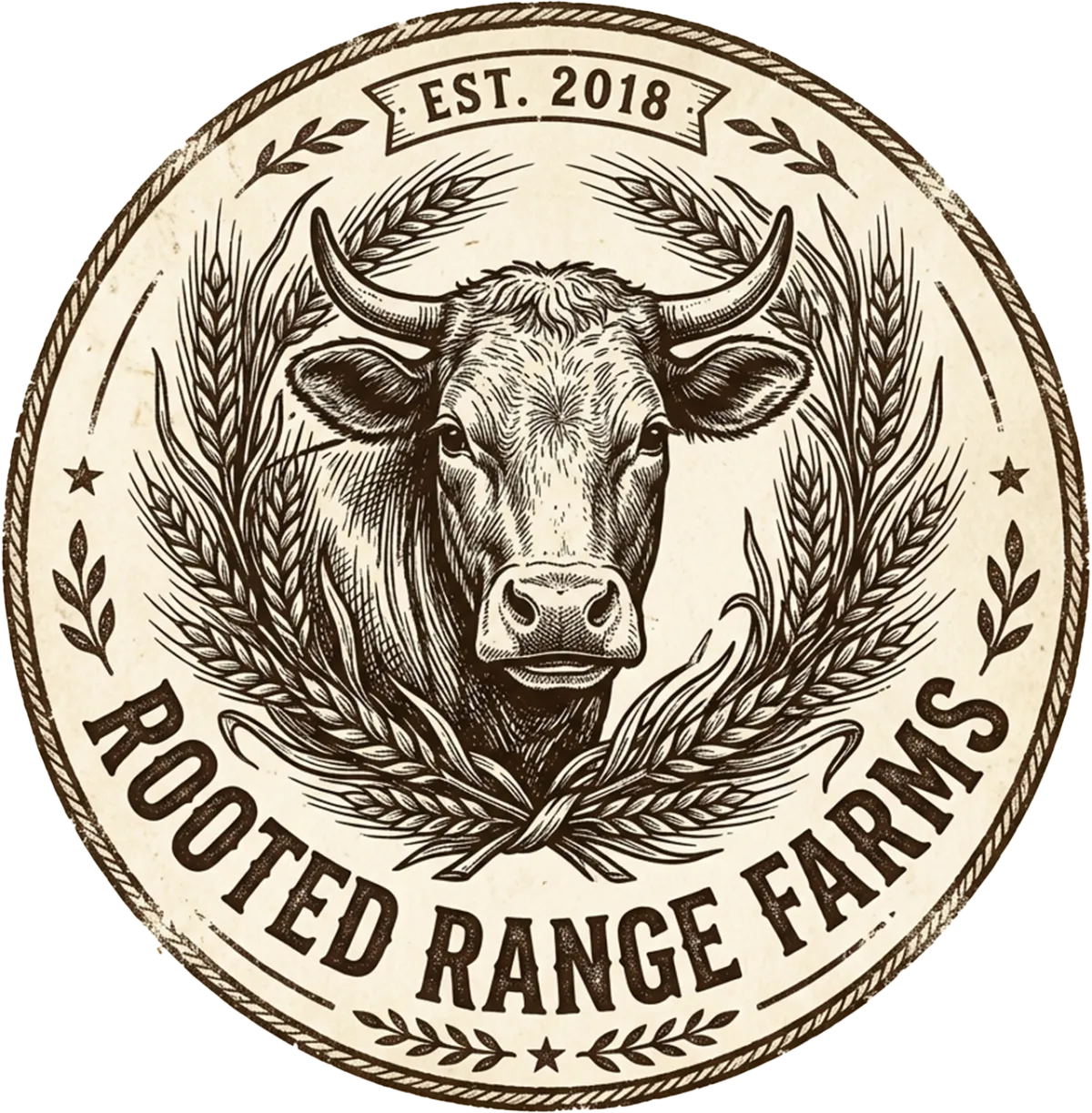 Rooted Range Farms circular logo