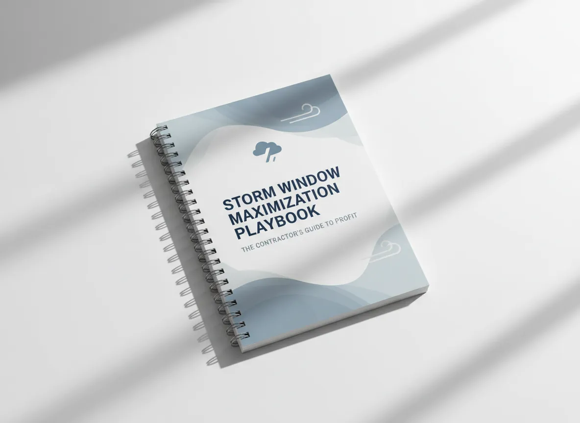 Storm damage aerial view with roofing crew at work