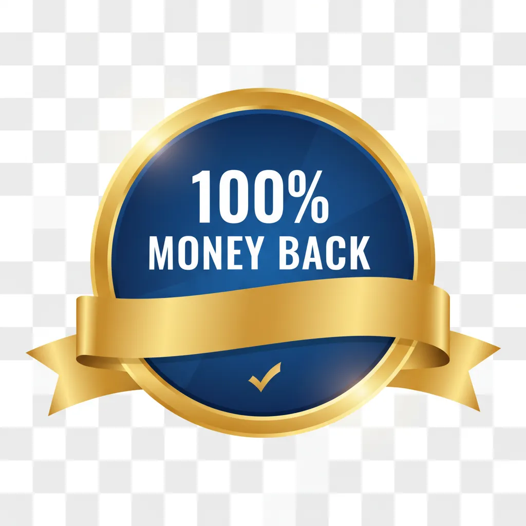 100% Money Back Guarantee Badge