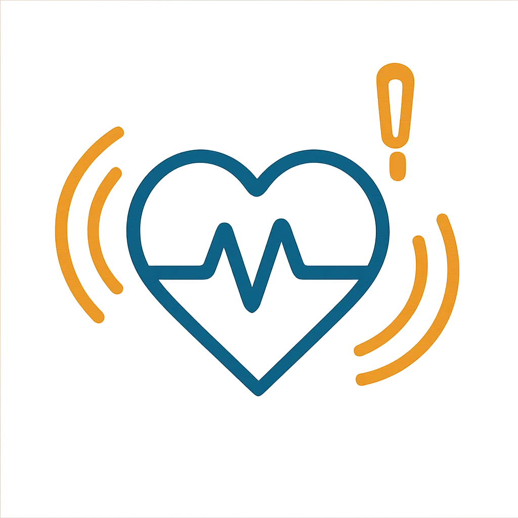 Ícono minimalista de ansiedad / cuerpo en alerta