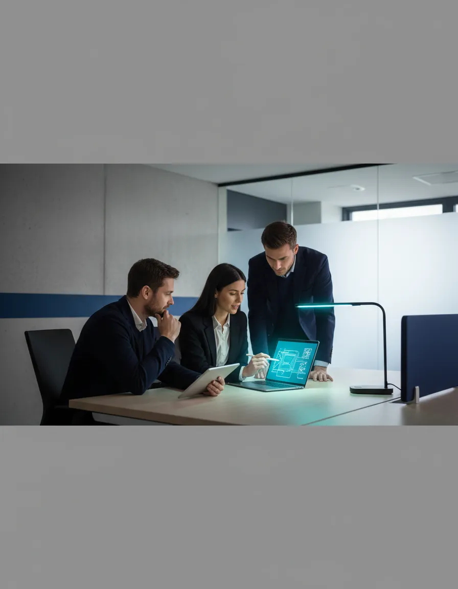 Implementation and technical support team at work