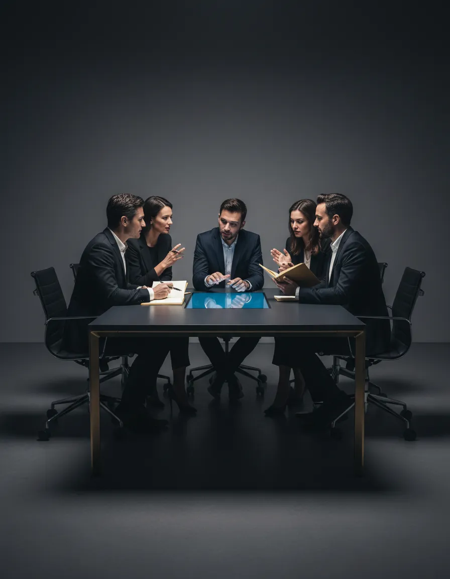 Team che collabora nella creazione di reti commerciali professionali