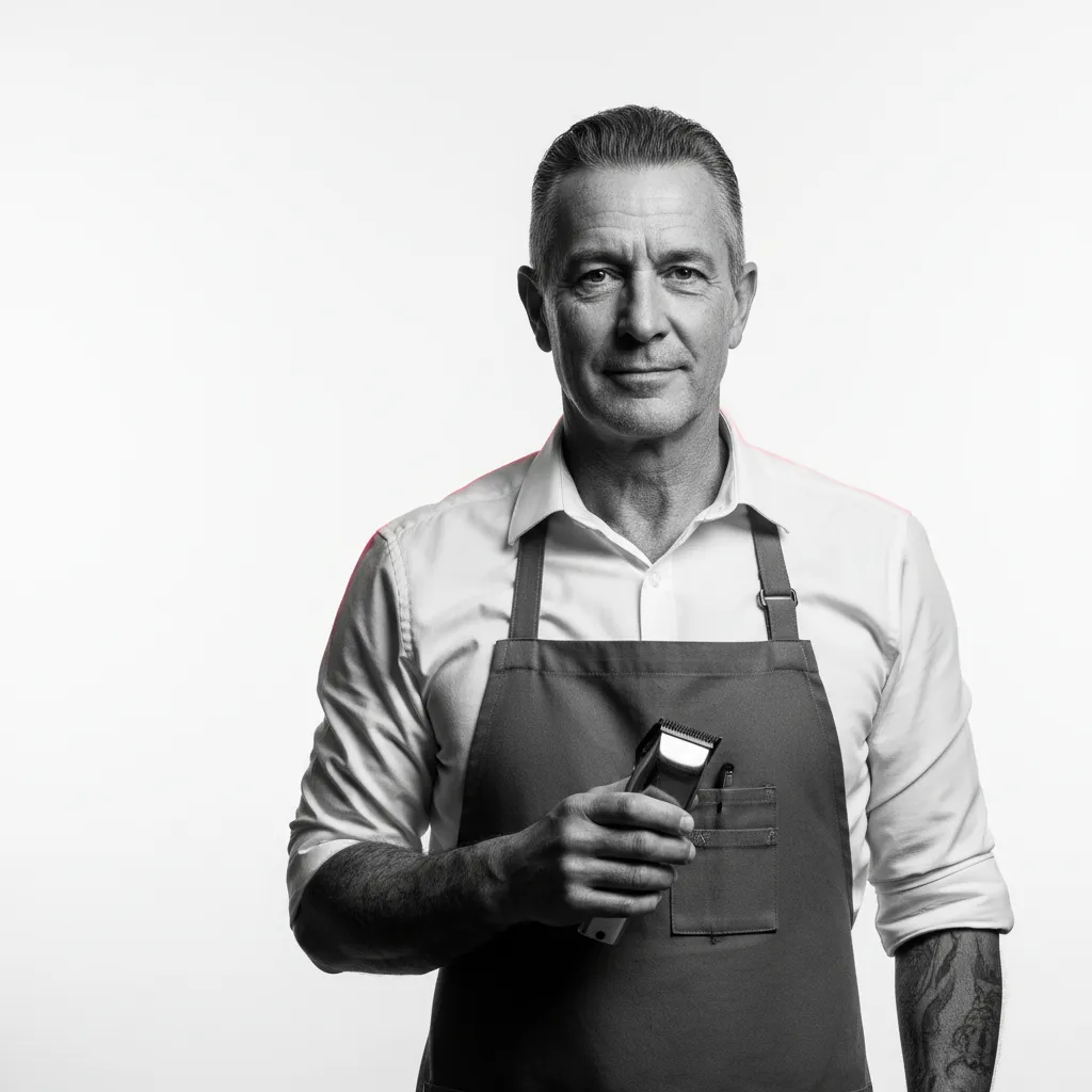 Customer portrait in black and white