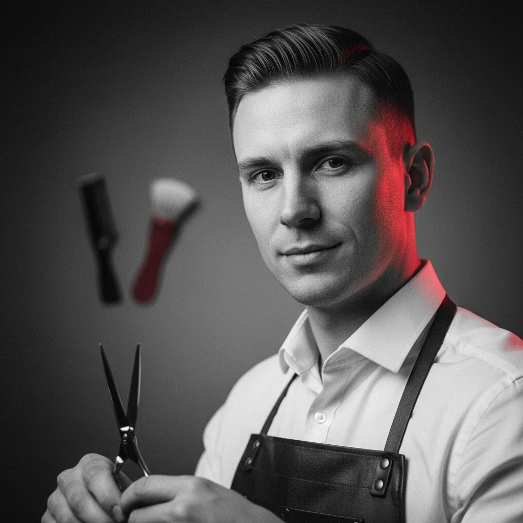 Customer portrait in black and white