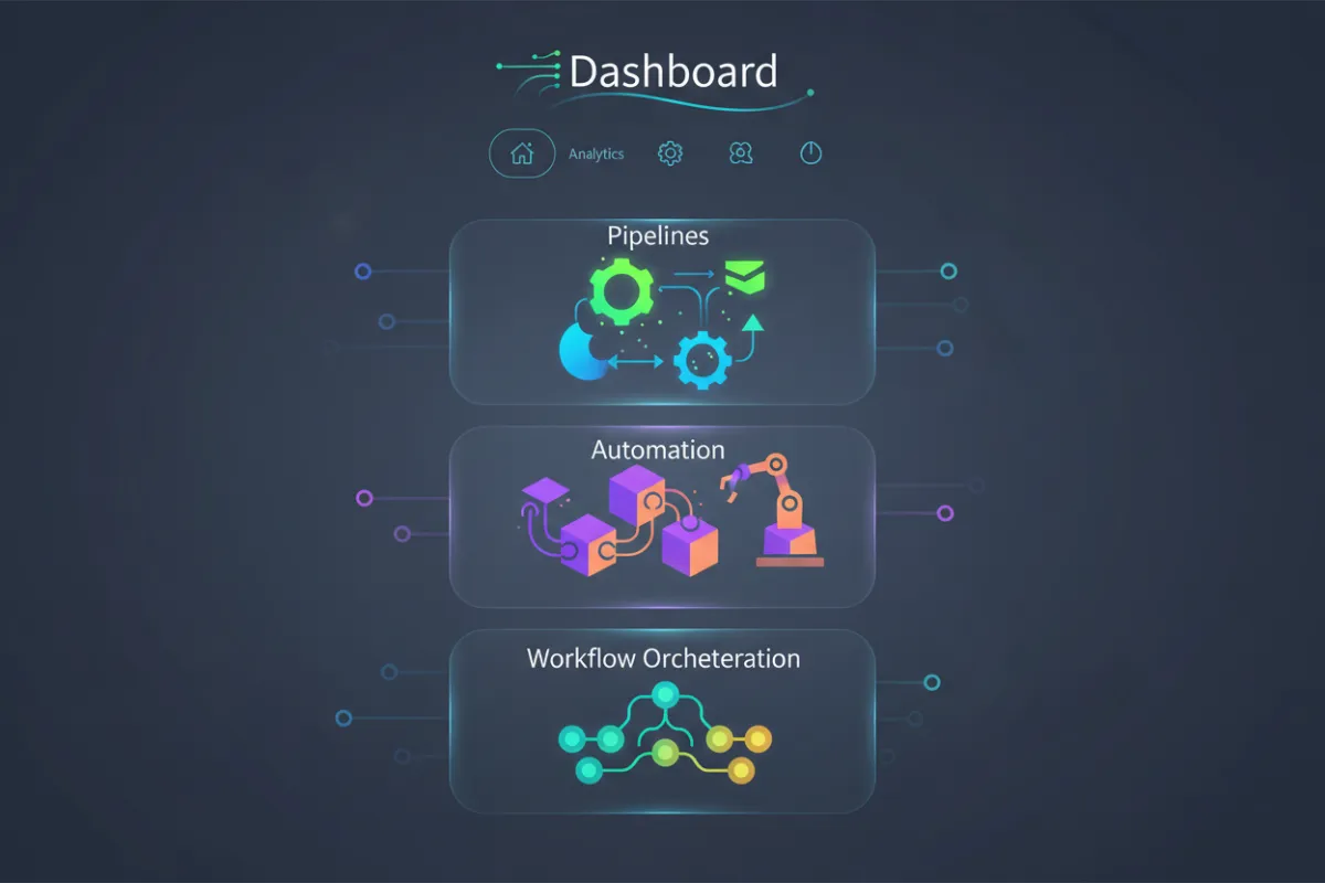 Workflow diagram illustrating automation from leads to clients