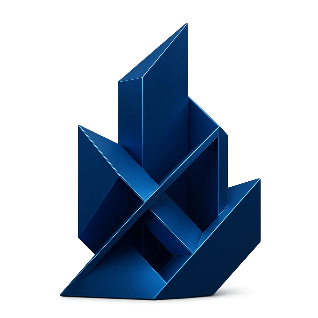 Abstract geometric blue vector graphic representing precise financial structure and advisory