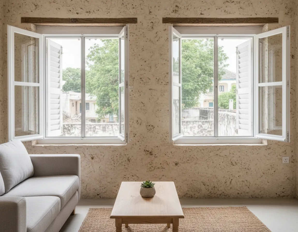 Modern PVC windows in a family home in Zanzibar