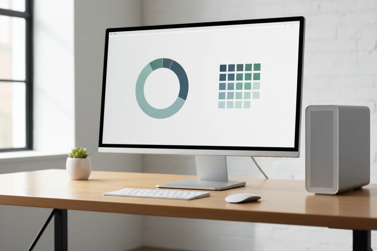 Computer displaying a chart